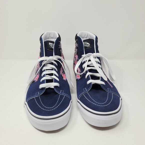 Vans Mens 11.5 Womens 13 Sk8 Hi Zap Navy Blue skull Glow in the dark sneakers - Picture 2 of 13